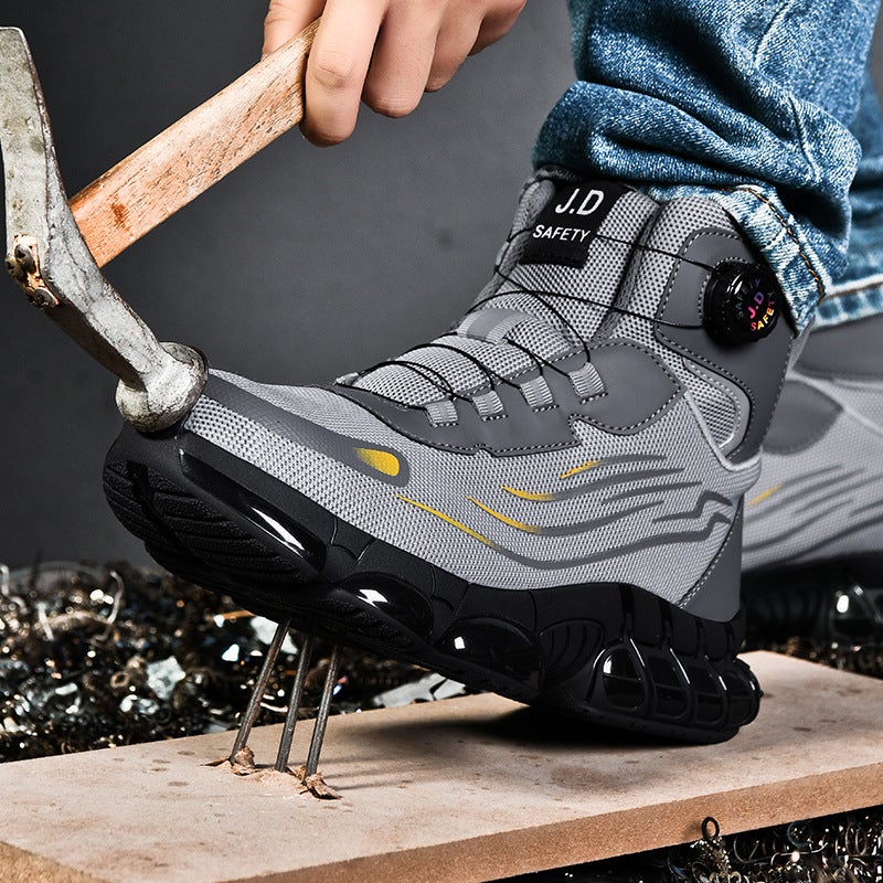 European Standard Steel Toe-Toe Labor Protection Shoes For Men, High-Elastic Thick-Soled Wear-Resistant Construction Site Shoes, Anti-Smash And Anti-Puncture Knob Safety Shoes - Image 3